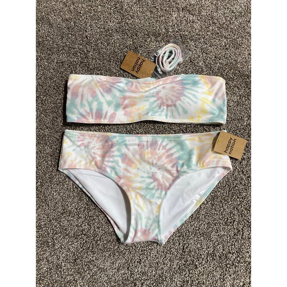 Happy Nation Girls Tie-Dye Bikini Set – Size Large (12) – NWT